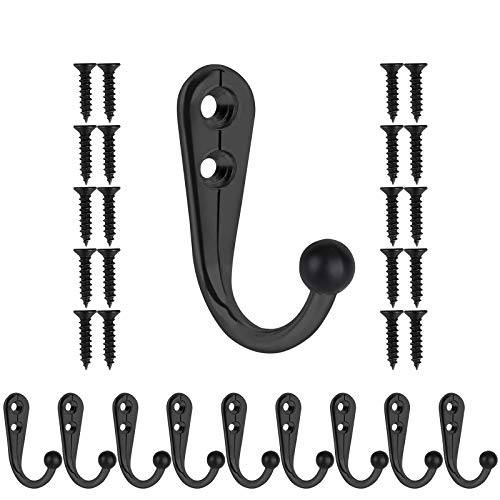 Foto 2 pulgar | Venta Internacional - 10 Ganchos Pared, Negro Metal Resistente, Colgar Abrigos, Gancho Pared, Toallas, Sombreros,