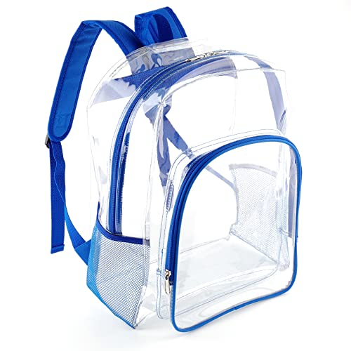 Venta Internacional - Mochila Plástica Transp. Resistente Para Escuela, Fest., Trabajo, Uni. Y Estadio (azul)