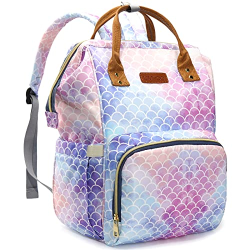 Venta Internacional - Mochila Cambiadora Pañales Sirena, Bolso Cuidado Bebé Impermeable, Bolso Viaje Mujeres Cambio