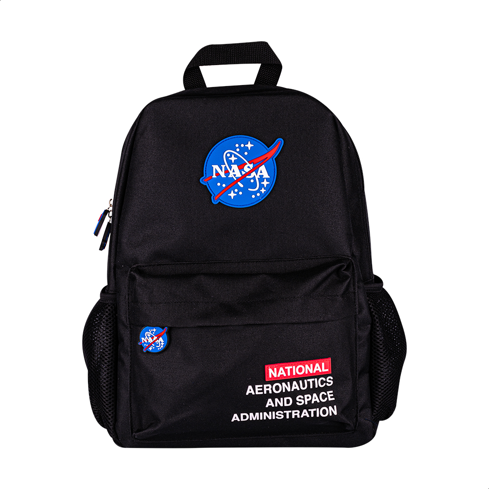 Techzone Mochila Escolar Logo Oficial De Nasa, 4 Amplios Compartimentos Con Bolsos Laterales De Malla