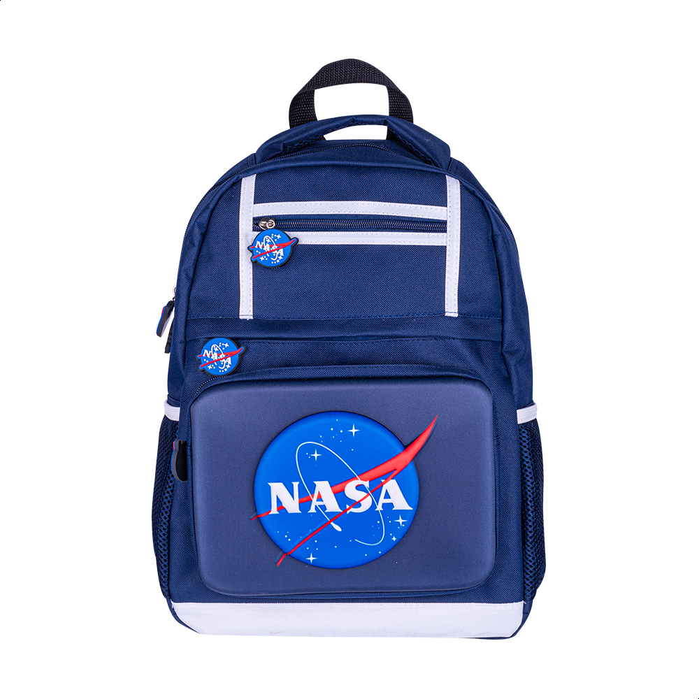 Techzone Mochila Escolar Logo Oficial De Nasa, Diseño De Astronauta En 3d Y 4 Amplios Compartimentos