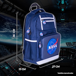 Foto 6 | Techzone Mochila Escolar Logo Oficial De Nasa, Diseño De Astronauta En 3d Y 4 Amplios Compartimentos