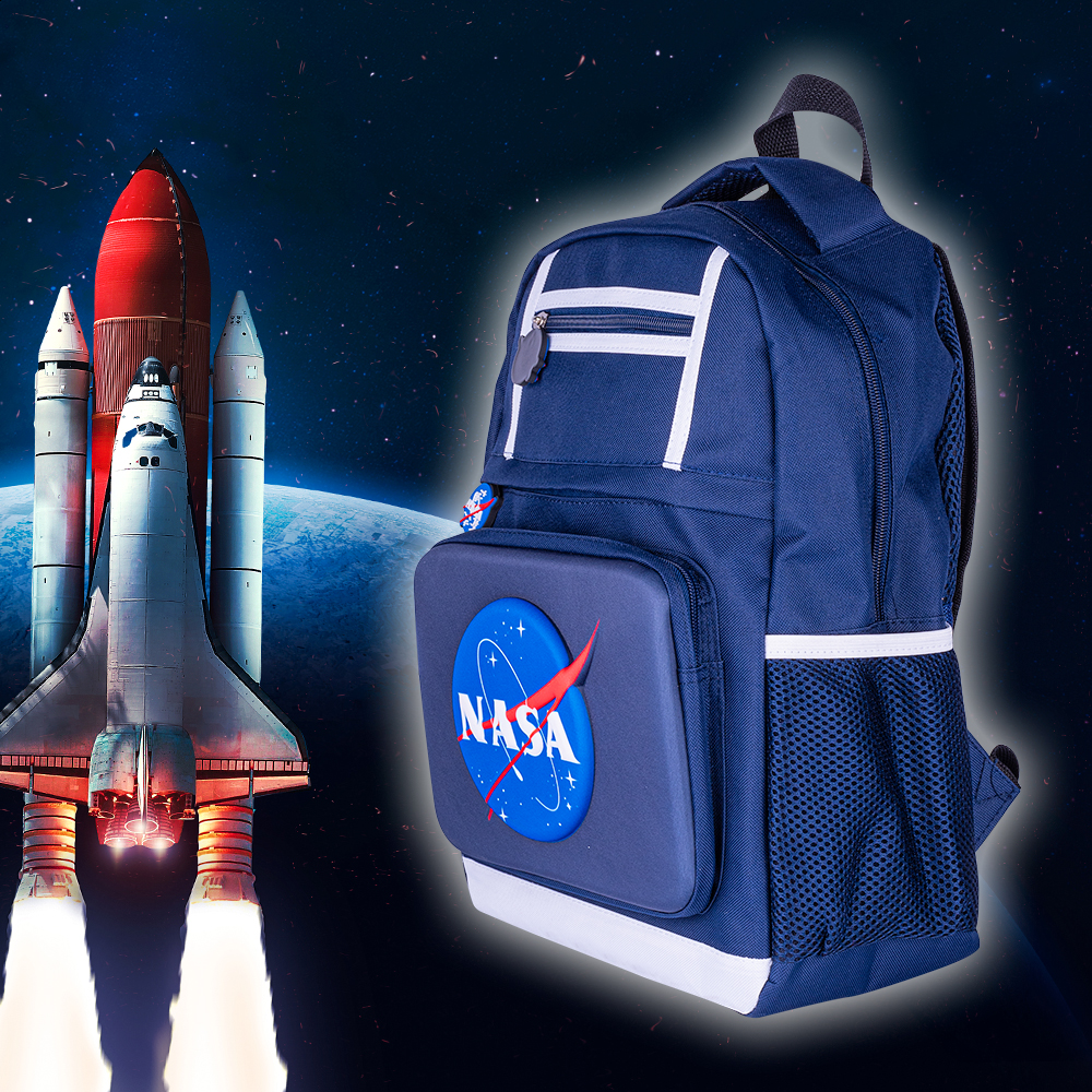 Foto 7 | Techzone Mochila Escolar Logo Oficial De Nasa, Diseño De Astronauta En 3d Y 4 Amplios Compartimentos