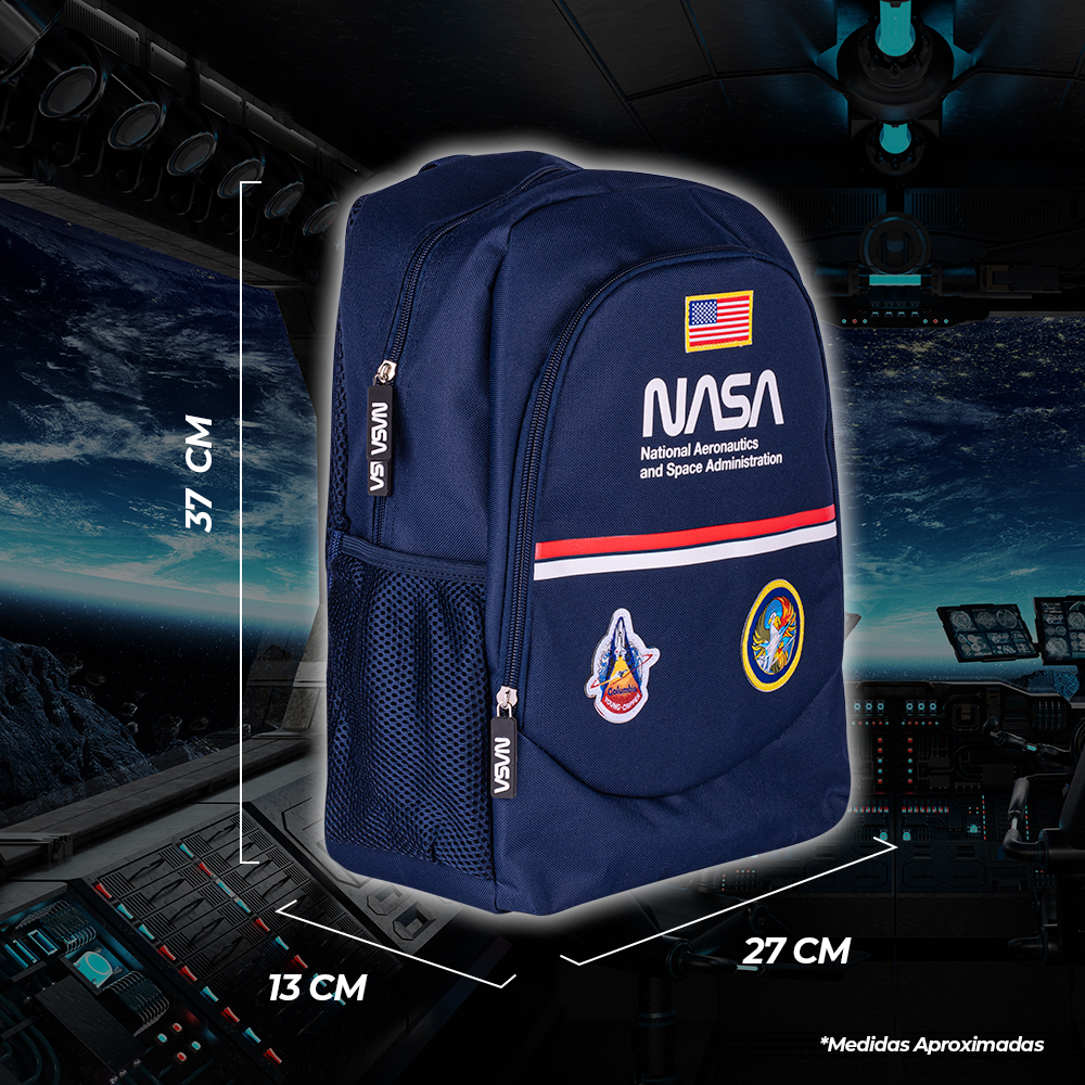 Foto 7 pulgar | Techzone Mochila Escolar Nasa Diseño Retro Oficial Dos Amplios Compartimentos Con Bolsas Laterales De Malla