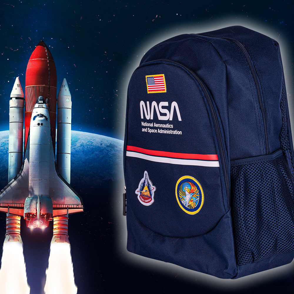 Foto 8 pulgar | Techzone Mochila Escolar Nasa Diseño Retro Oficial Dos Amplios Compartimentos Con Bolsas Laterales De Malla