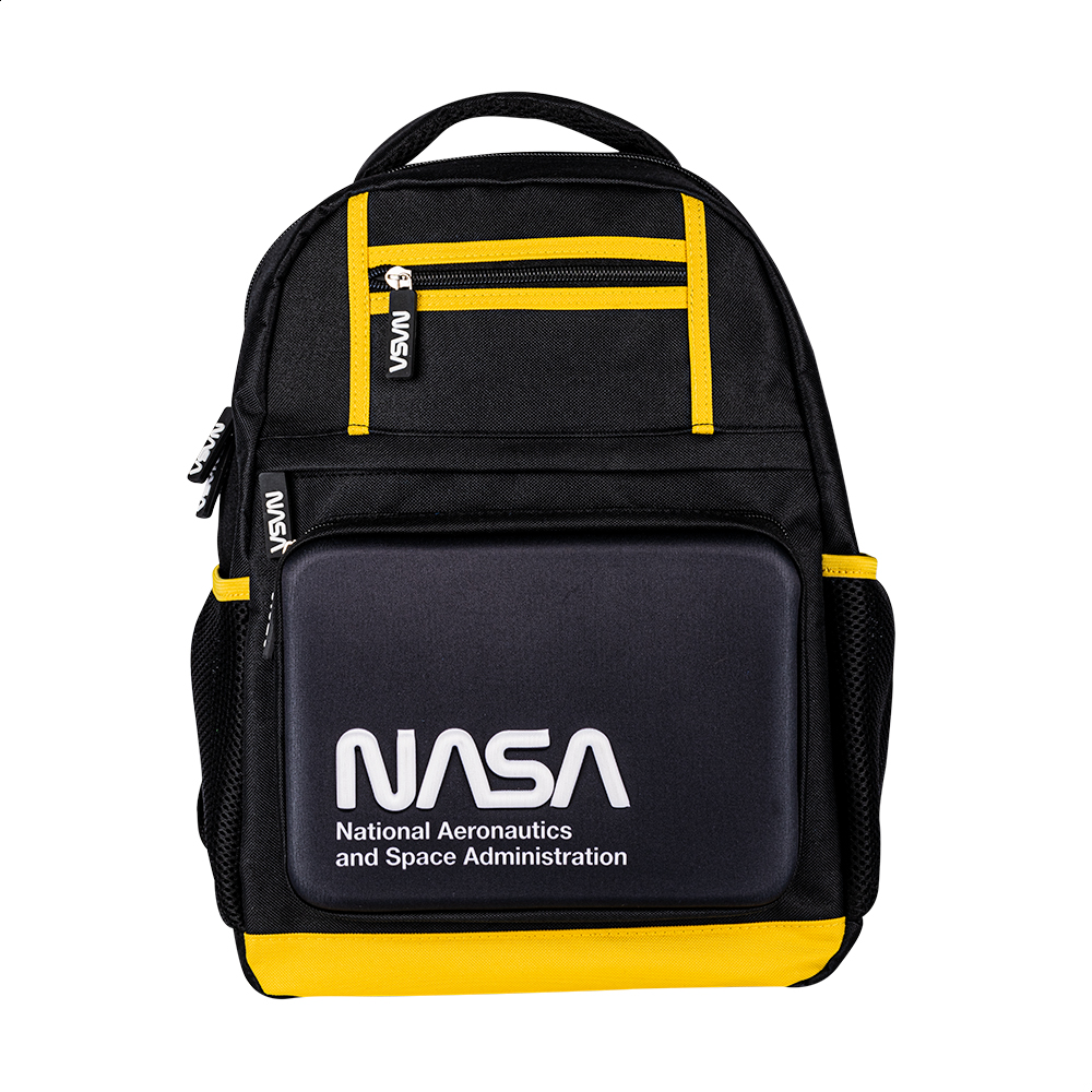 Techzone Mochila Escolar Logo Oficial De Nasa, 4 Amplios Compartimentos Con Bolsos Laterales De Malla