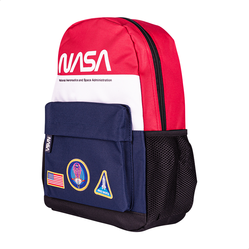 Foto 2 | Techzone Mochila Escolar Nasa Diseño Tricolor Amplio Compartimento Bolso Frontal Y Bolsas Laterales Tirantes Acojinados