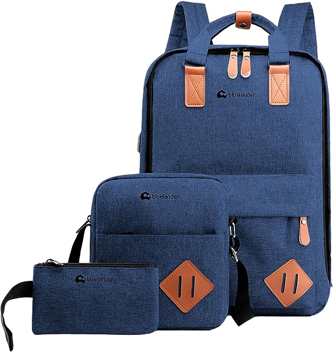Foto 2 pulgar | Mochila Antirrobo Para Laptop Bluelander Mochila 3 En 1 Color Azul Carga Usb Para Power Bank Bolsillos Ocultos Imperme