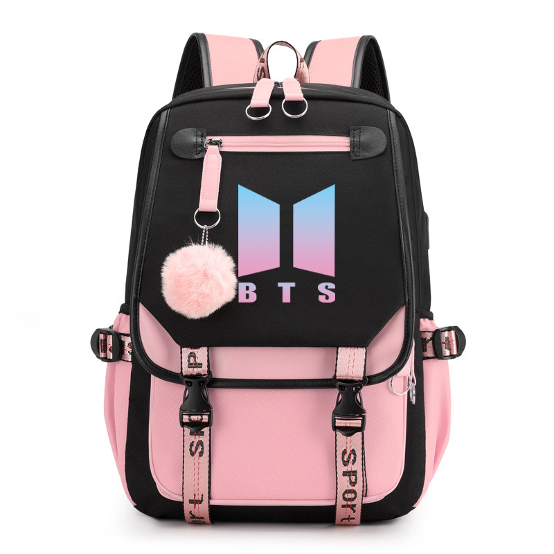 Venta Internacional- Mochila Escolar BTS Rosa