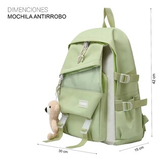 Foto 2 | Venta Internacional-set De Mochila Escolar Juvenile Bolígrafo Verde Claro