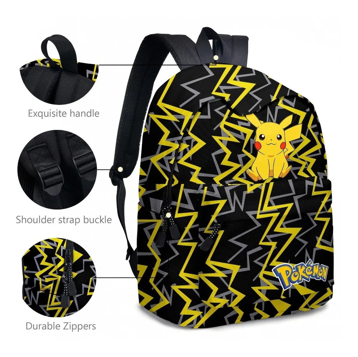 Foto 2 pulgar | Venta Internacional-set De Mochila Escolar Y Lonchera Pokémon Pikachu, 3 Piezas