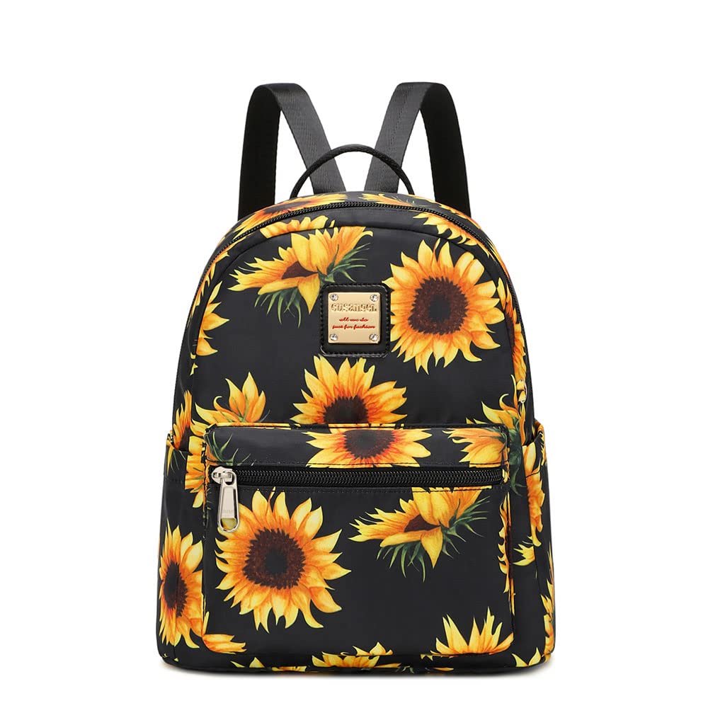 Foto 1 | Venta Internacional - Mochila para Mujer Cusangel Negra con Girasoles