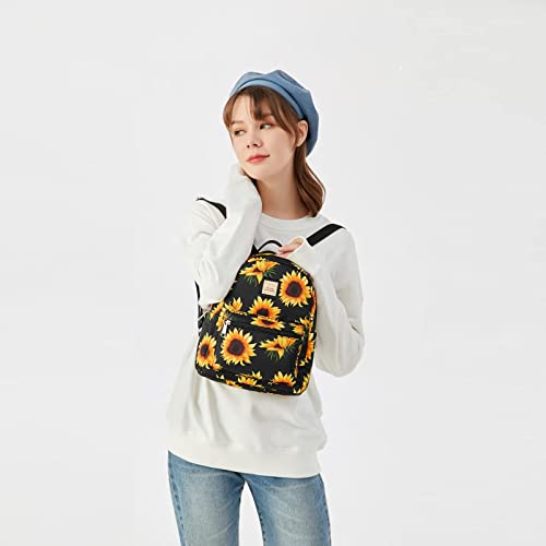 Foto 6 pulgar | Venta Internacional - Mochila para Mujer Cusangel Negra con Girasoles