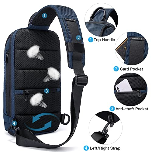 Foto 5 pulgar | Venta Internacional - Bolso Bange Impermeable para Hombre Pecho Bandolera con Cuerdas Azul