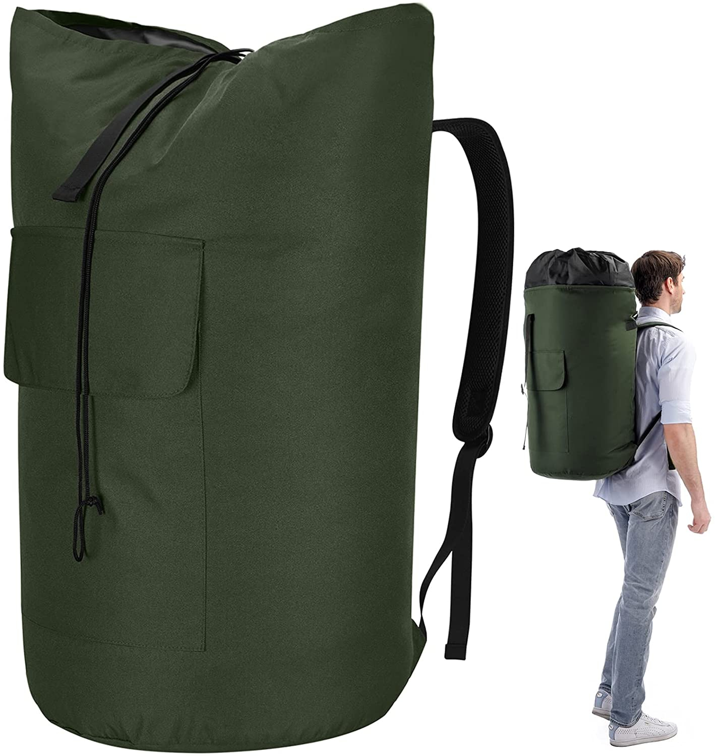 Foto 2 pulgar | Venta Internacional - Bolsa Duradera Con Correas 115 l Verde Militar