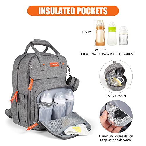 Foto 3 pulgar | Venta Internacional - Mochila Pañalera Aomay Impermeable Gris