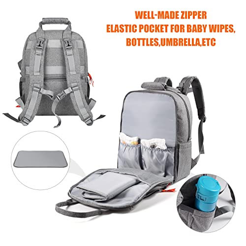 Foto 4 pulgar | Venta Internacional - Mochila Pañalera Aomay Impermeable Gris