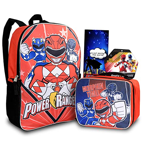 Foto 2 pulgar | Venta Internacional - Mochila Power Rangers Roja con Lonchera para Niños 4 Piezas Bolsa Escolar y Calcomanías