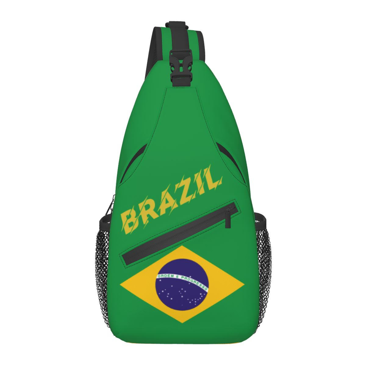 Foto 2 pulgar | Venta Internacional - Mochila Cruzada con Bandera de Brasil Verde