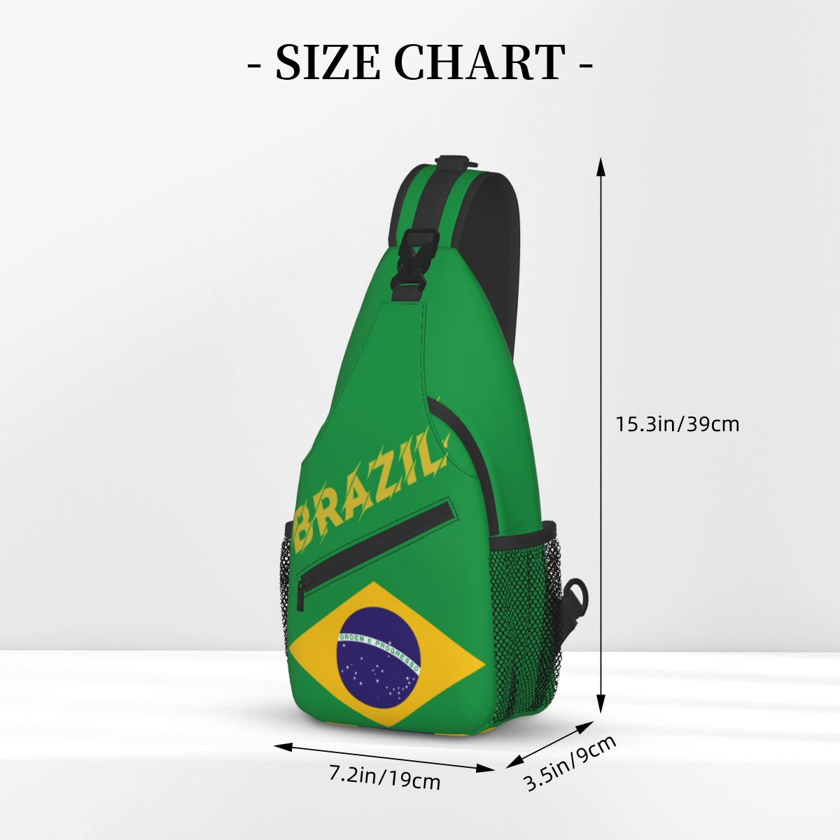 Foto 4 pulgar | Venta Internacional - Mochila Cruzada con Bandera de Brasil Verde