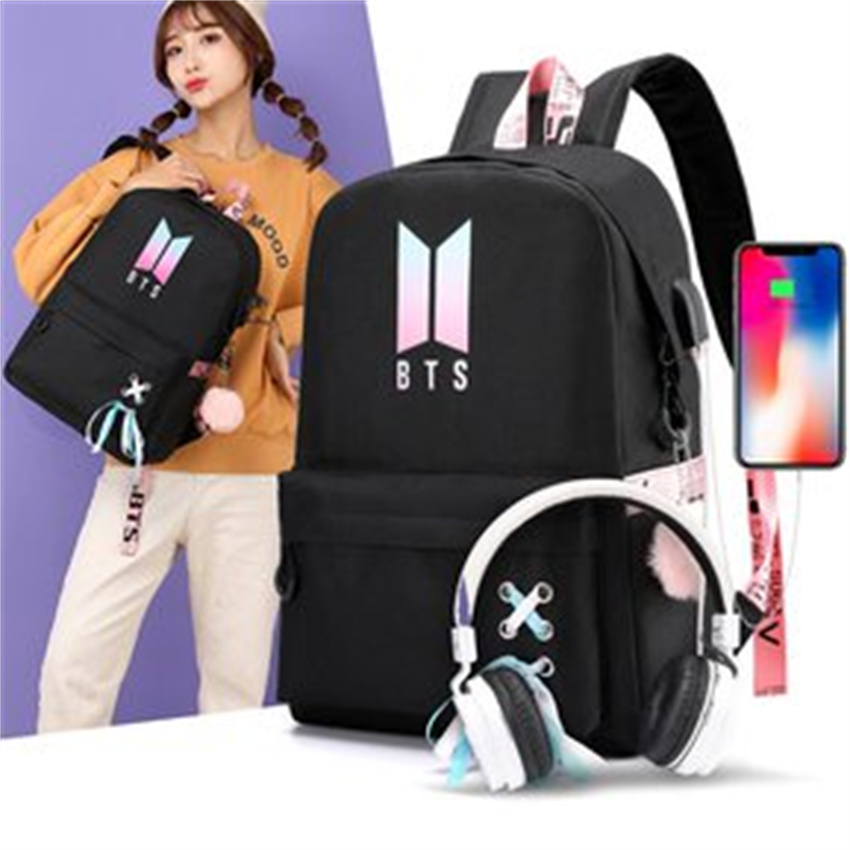 Foto 3 pulgar | Venta Internacional - Mochila de BTS Escolar color Negro
