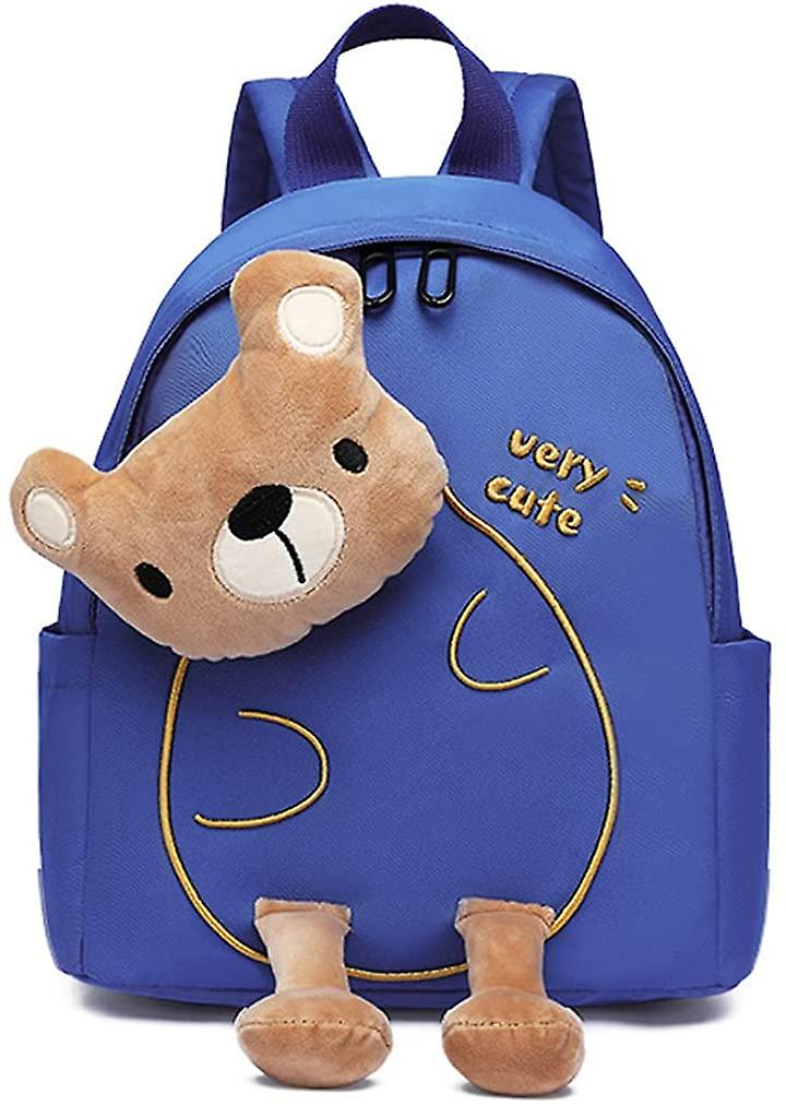 Venta Internacional-Mochila Escolar con Peluche color Azul