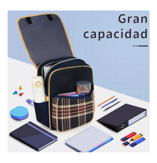 Foto 5 | Mochila Bolsa Escolar Impermeable Primaria Azul Marino