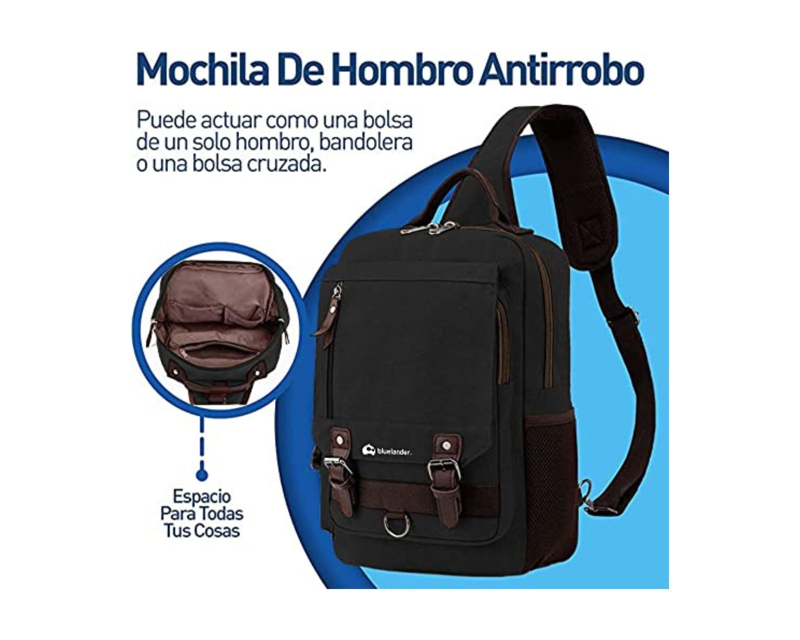 Foto 5 pulgar | Mochila Bluelander color Negro