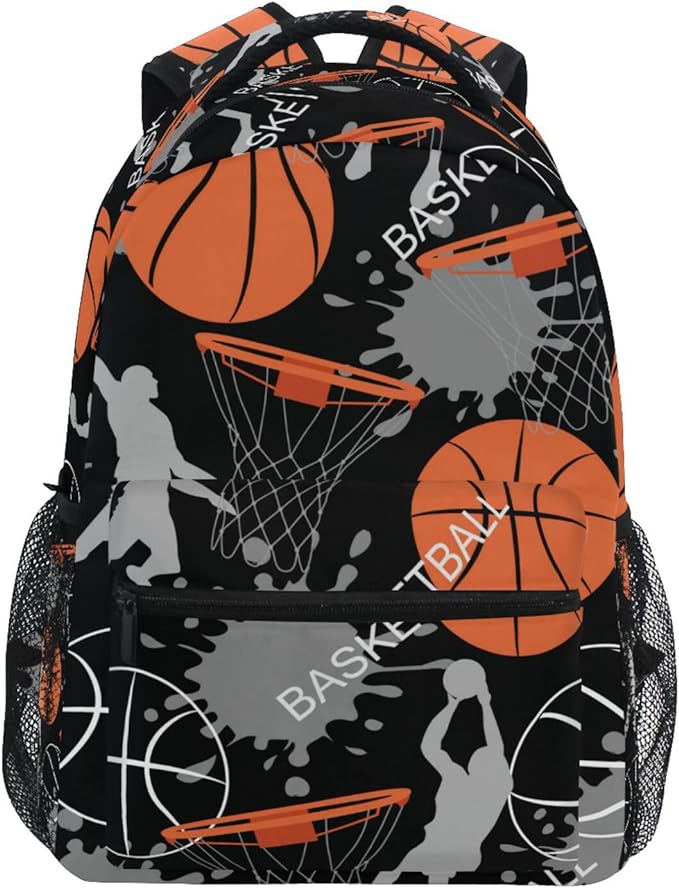 Foto 2 pulgar | Mochila Escolar Negra Basquetball