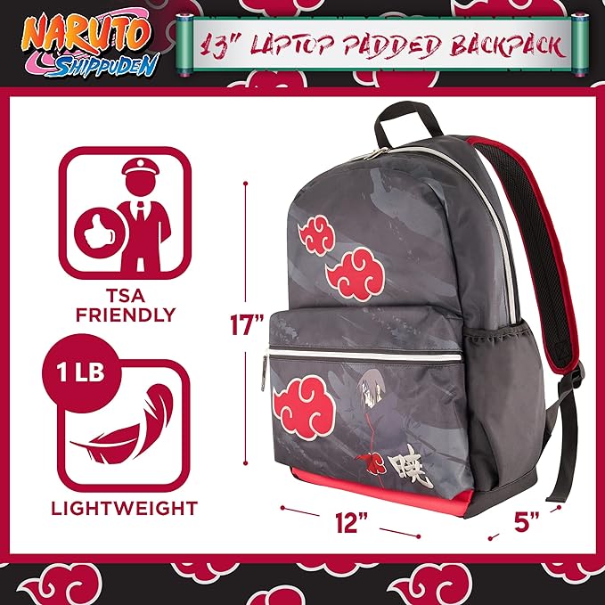 Foto 3 pulgar | Mochila para Portátil de 13 Pulgadas Concept One Akatsuki Itachi Naruto