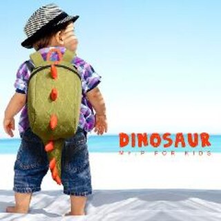 Foto 2 | Venta Internacional-mochila Genérica De Mezclilla De Poliéster Verde Dinosaurio
