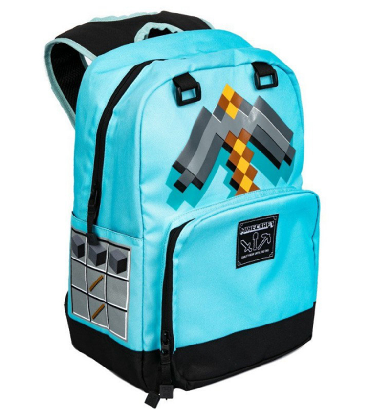 Venta Internacional - Mochila Escolar Infantil Azul Mine Craft