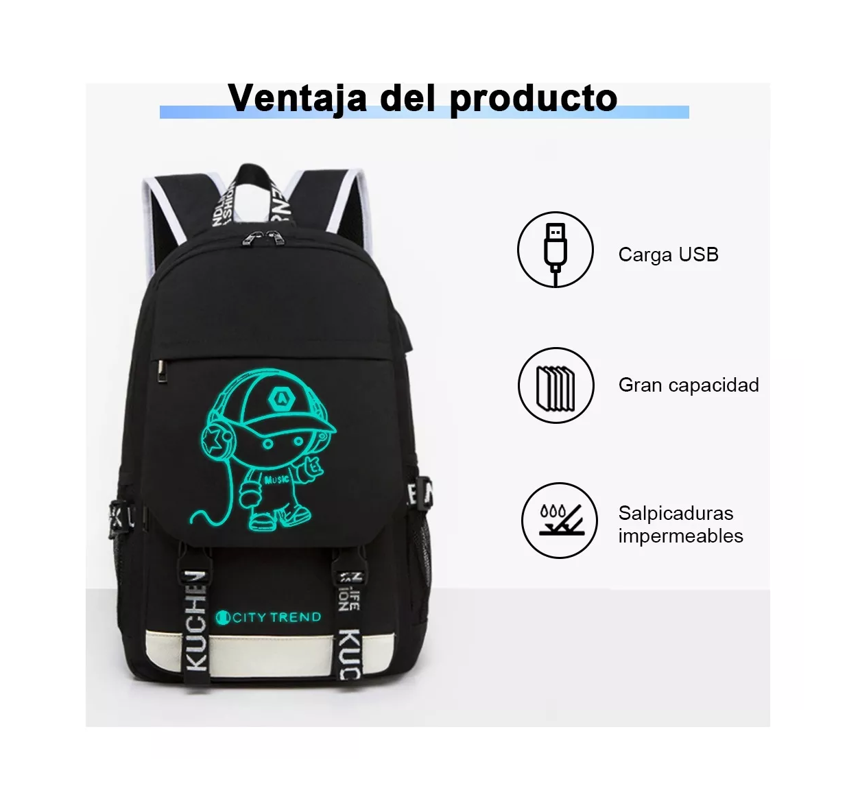 Foto 3 | Mochila Antirrobo Eskuche Negra