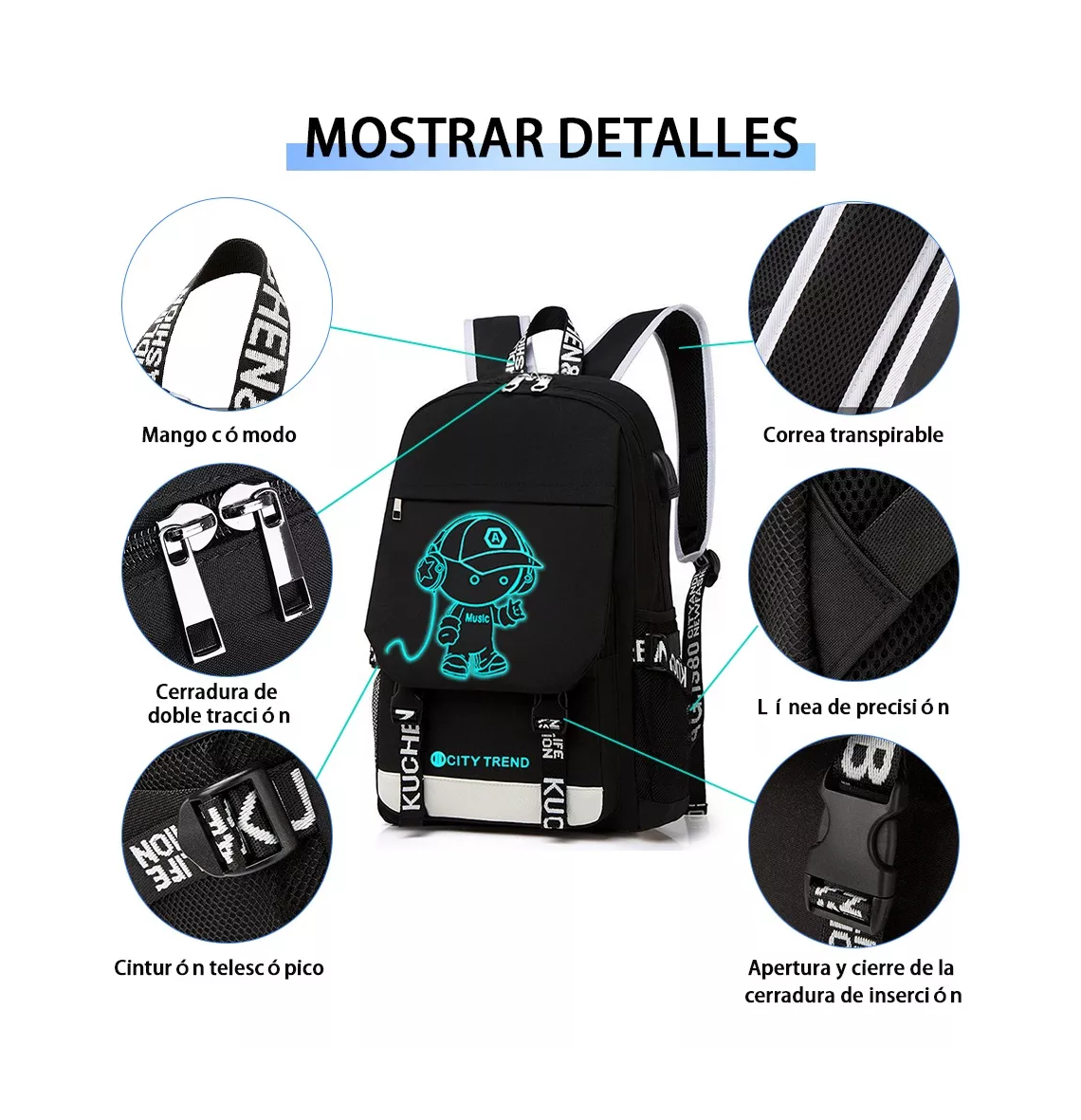 Foto 5 pulgar | Mochila Antirrobo Eskuche Negra