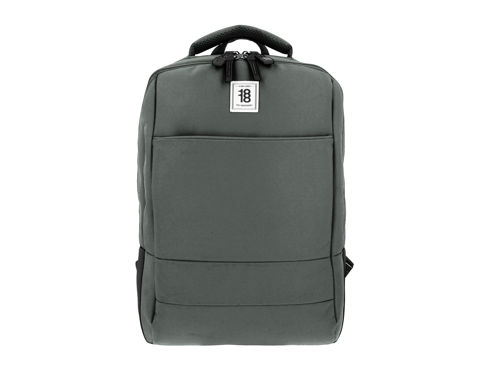 Mochila Grande 1818 Unisex Wynn Gris Con Porta Laptop De Hasta 15''.