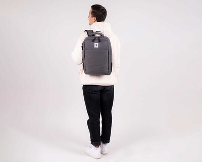 Foto 8 | Mochila Grande 1818 Unisex Wynn Gris Con Porta Laptop De Hasta 15''.