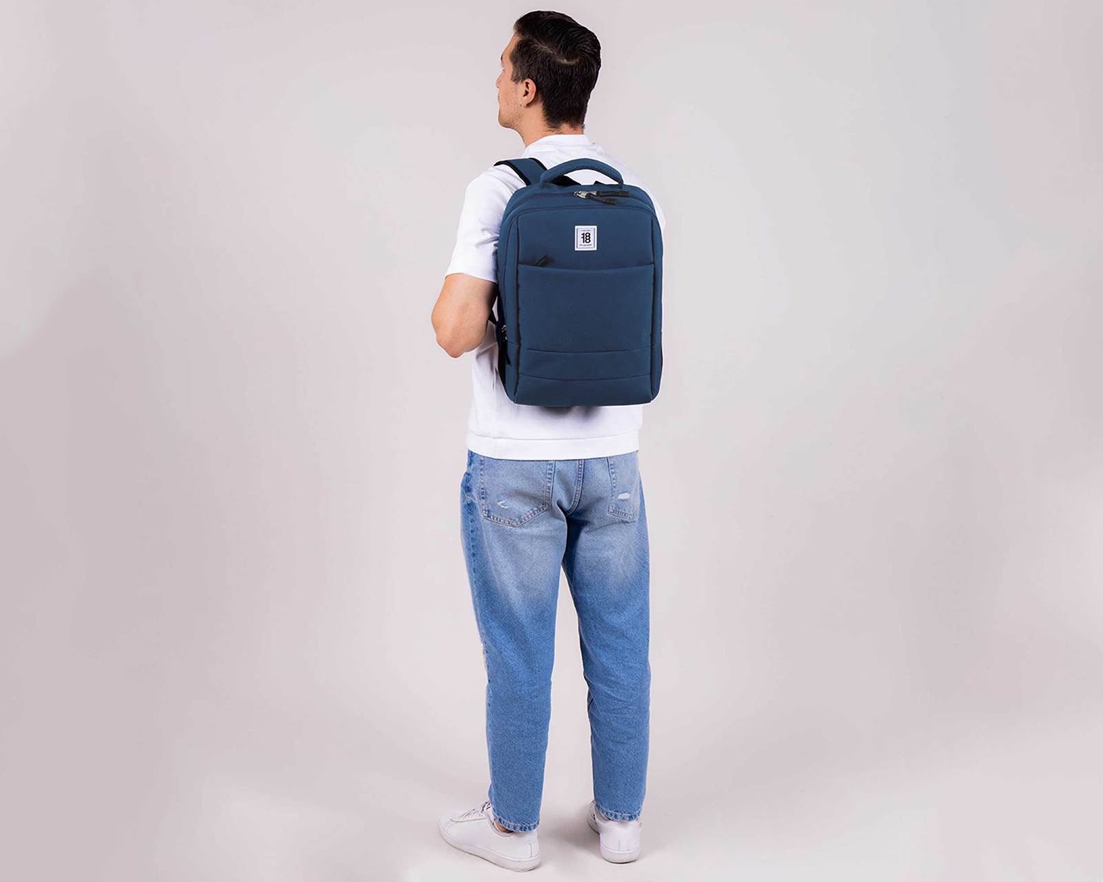 Foto 9 pulgar | Mochila Grande 1818 Unisex Wynn Azul Con Porta Laptop De Hasta 15''.