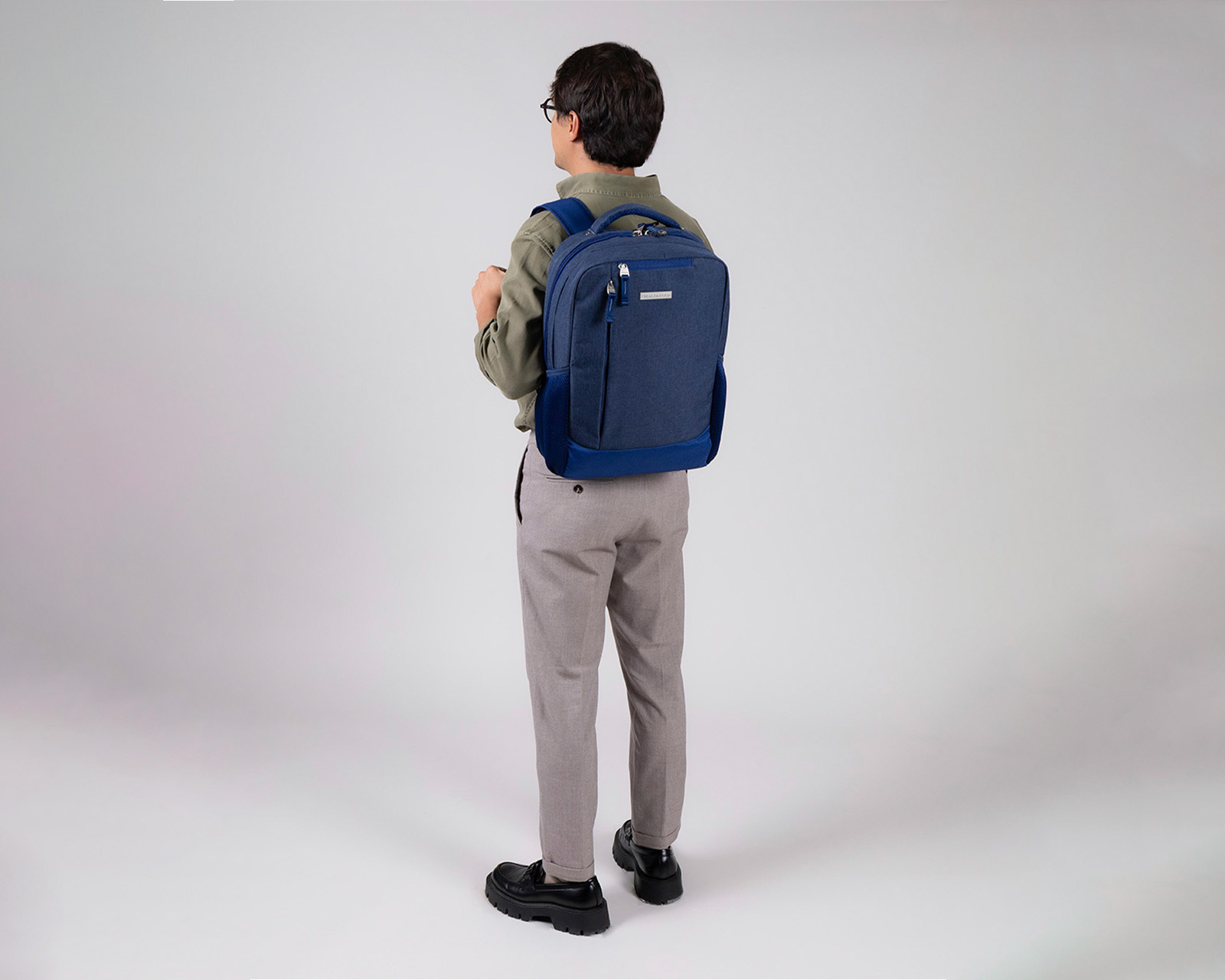 Foto 9 pulgar | Mochila Grande Chenson Pro Para Hombre Evan Azul Con Porta Laptop De Hasta 15''.