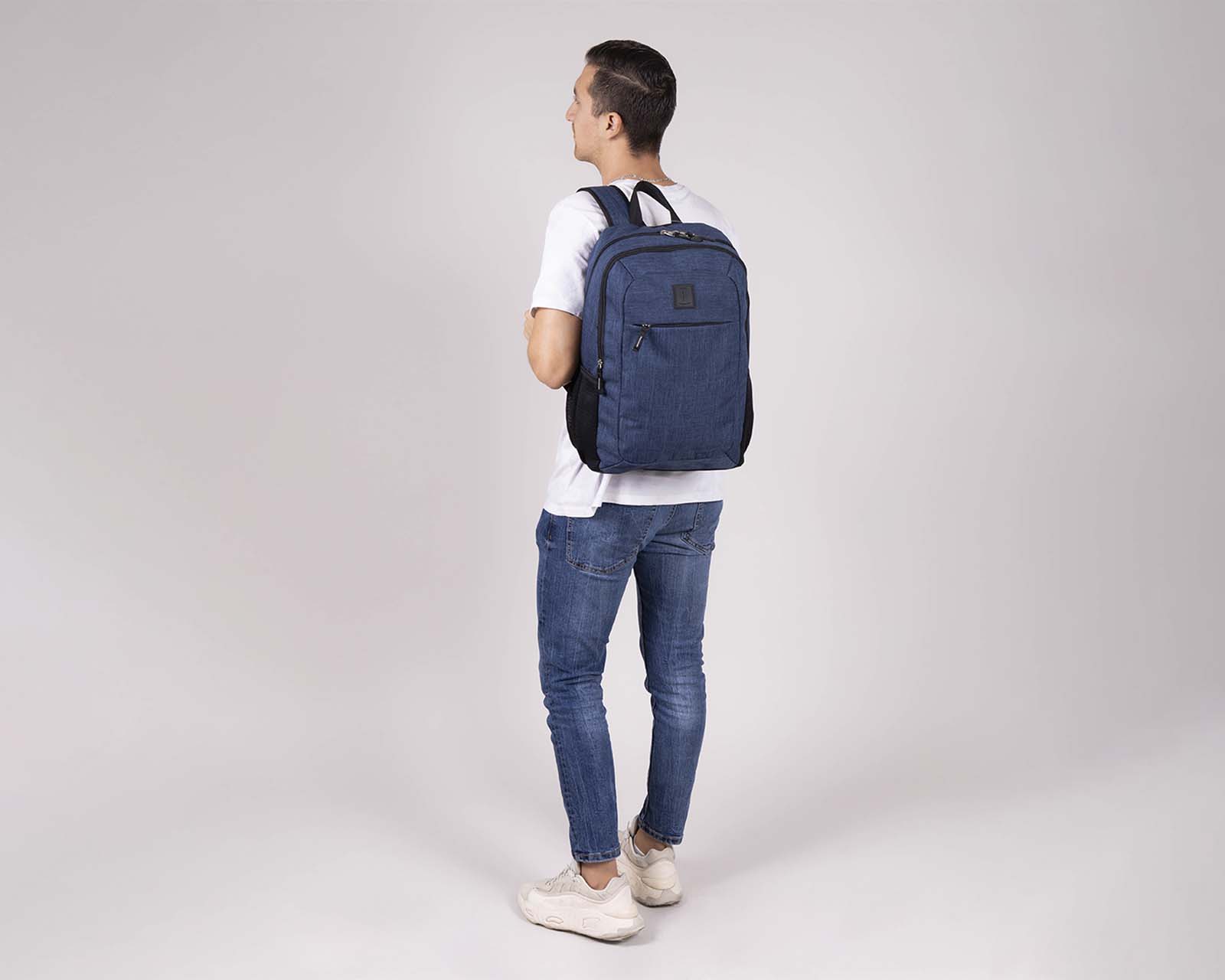 Foto 9 pulgar | Mochila Grande 1818 Unisex Hop Azul Con Porta Laptop De Hasta 15''.