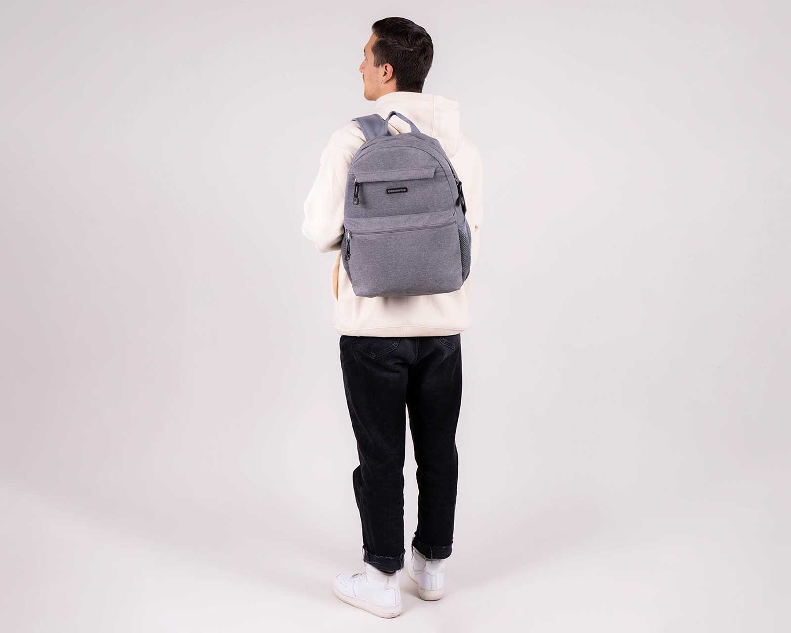 Foto 9 pulgar | Mochila Grande Chenson Pro Para Hombre Tesa Gris Con Porta Laptop De Hasta 15''.