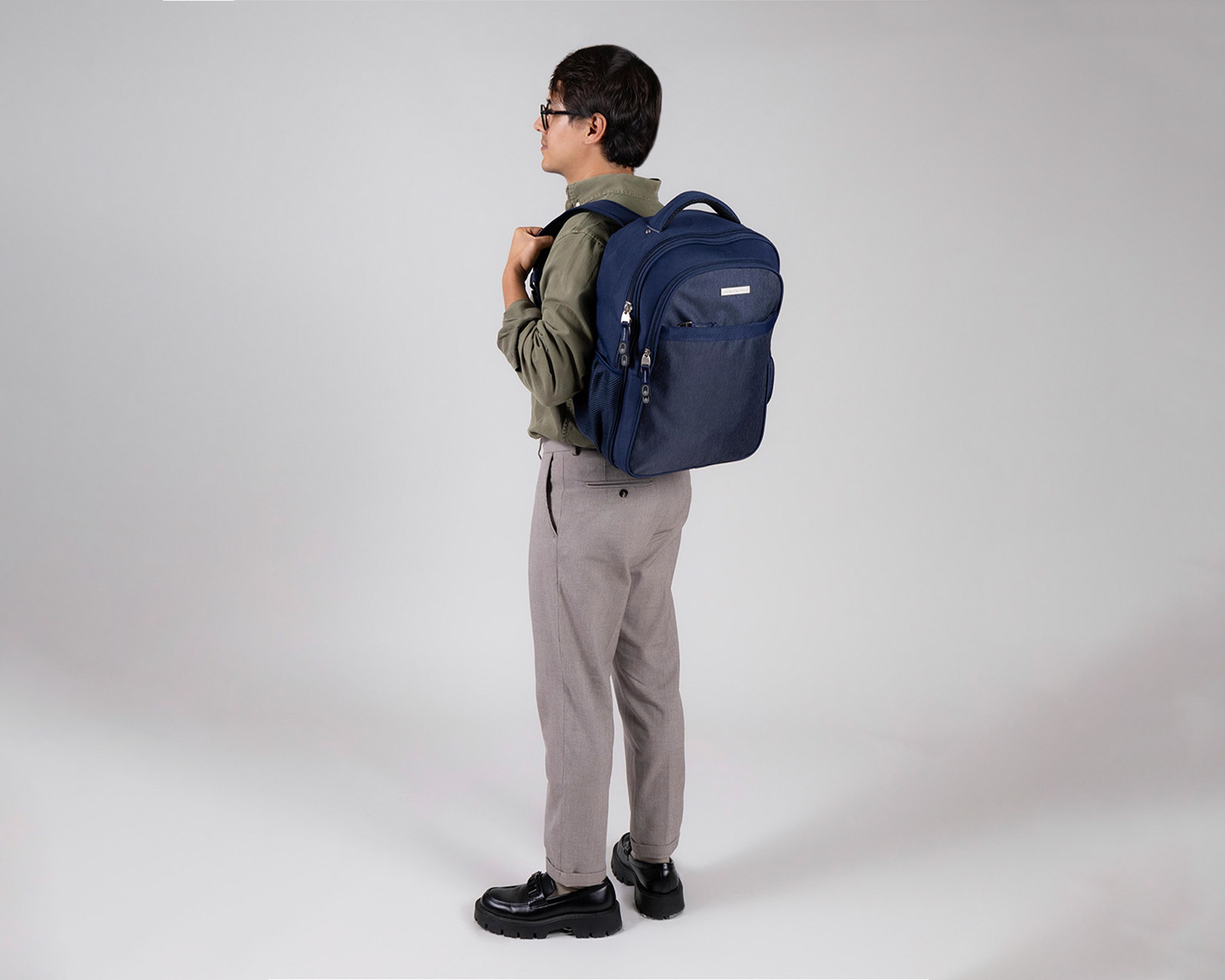 Foto 8 | Mochila  Grande Chenson Pro Para Hombre Heri Azul Con Porta Laptop De Hasta 15''.