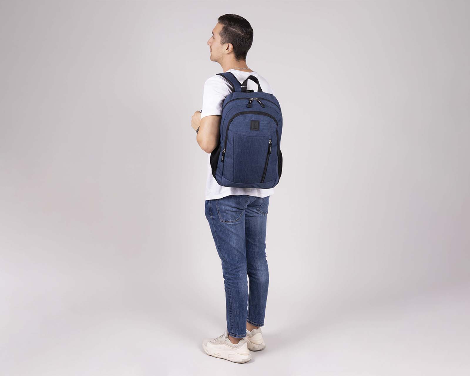 Foto 9 pulgar | Mochila Grande 1818 Unisex Hop Azul Con Porta Laptop De Hasta 15''.