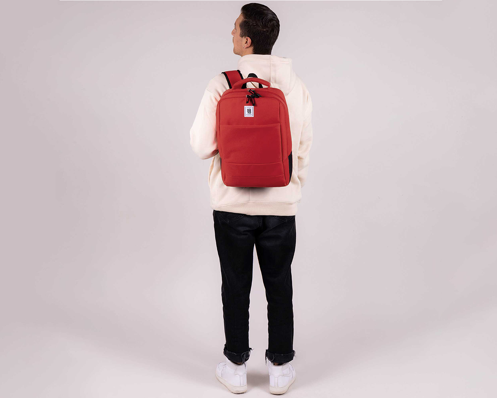 Foto 9 pulgar | Mochila Grande 1818 Unisex Wynn Rojo Con Porta Laptop De Hasta 15''.