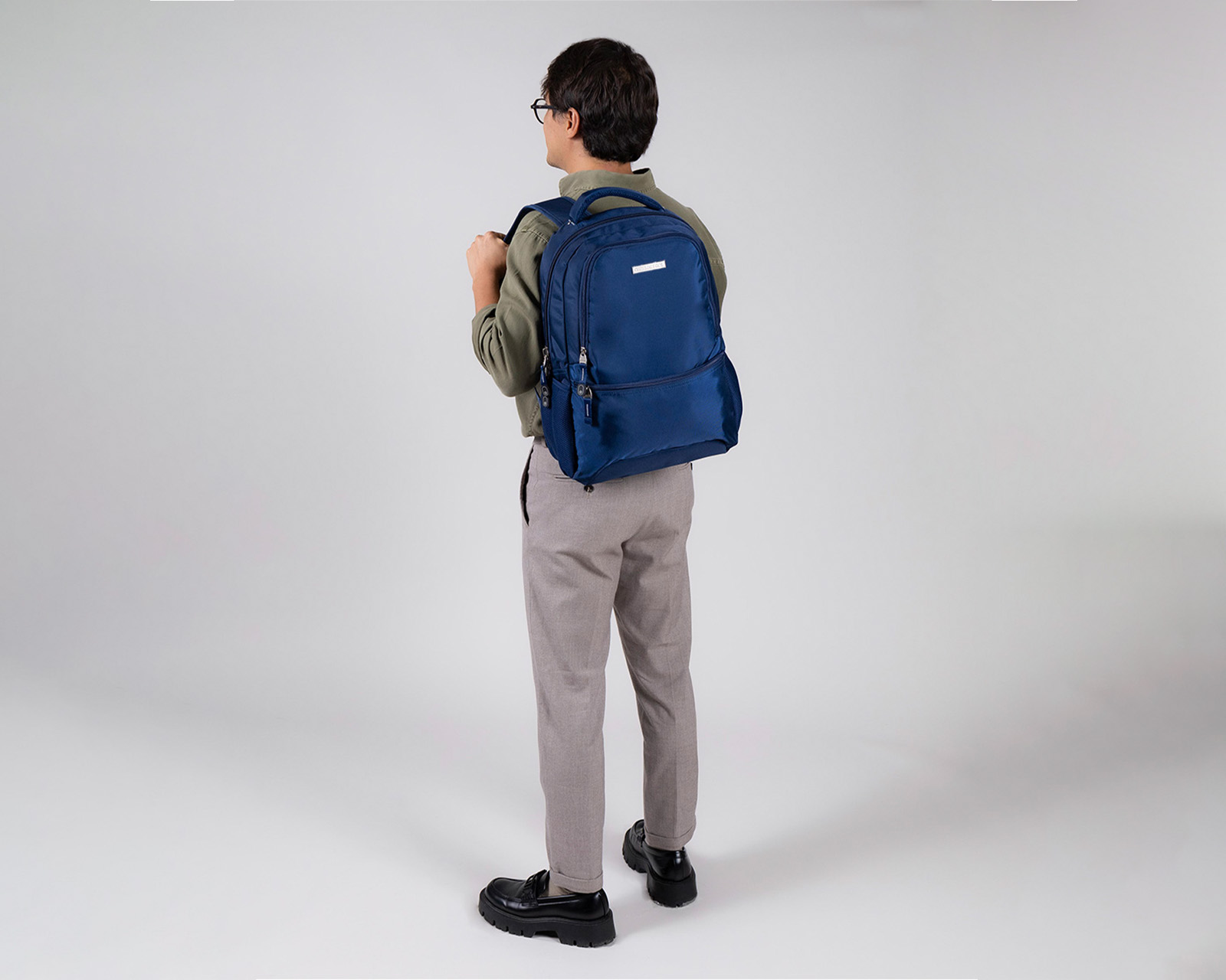 Foto 9 pulgar | Mochila Grande Chenson Pro Para Hombre Merlot Azul Con Porta Laptop De Hasta 15''.