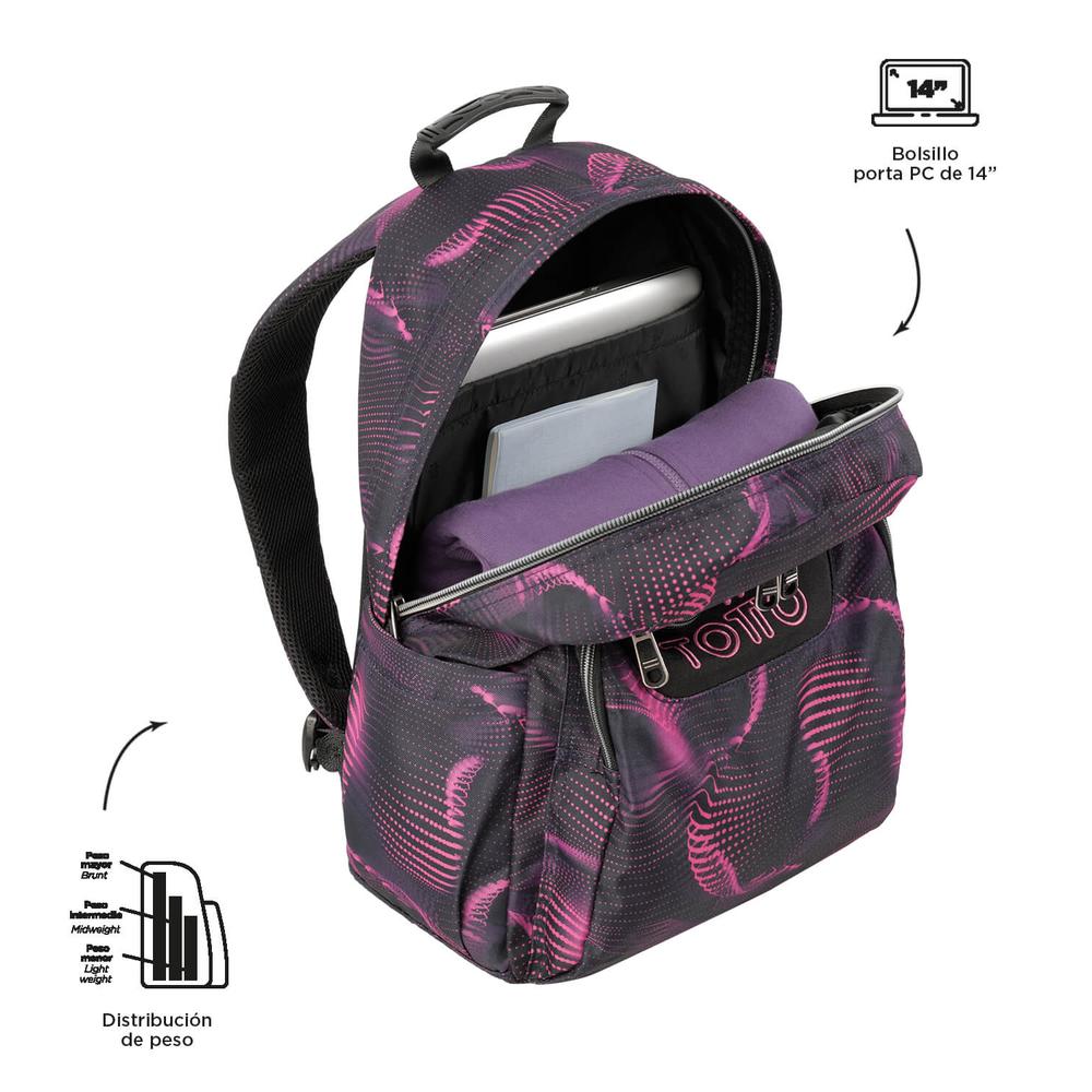 Foto 4 pulgar | Mochila Totto Acuarela 23100-3qr Rosa Rosa