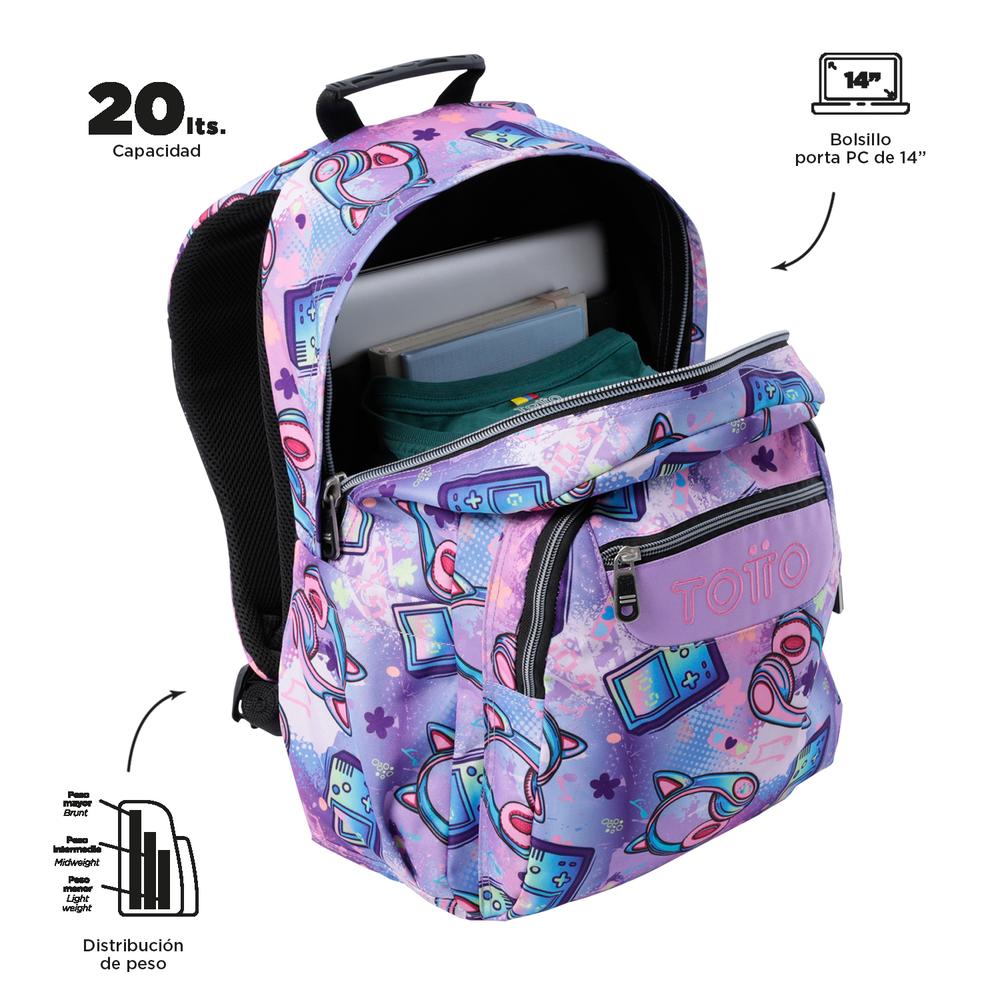 Foto 4 | Mochila Totto Acuarela 24160-4qh Morado Purpura