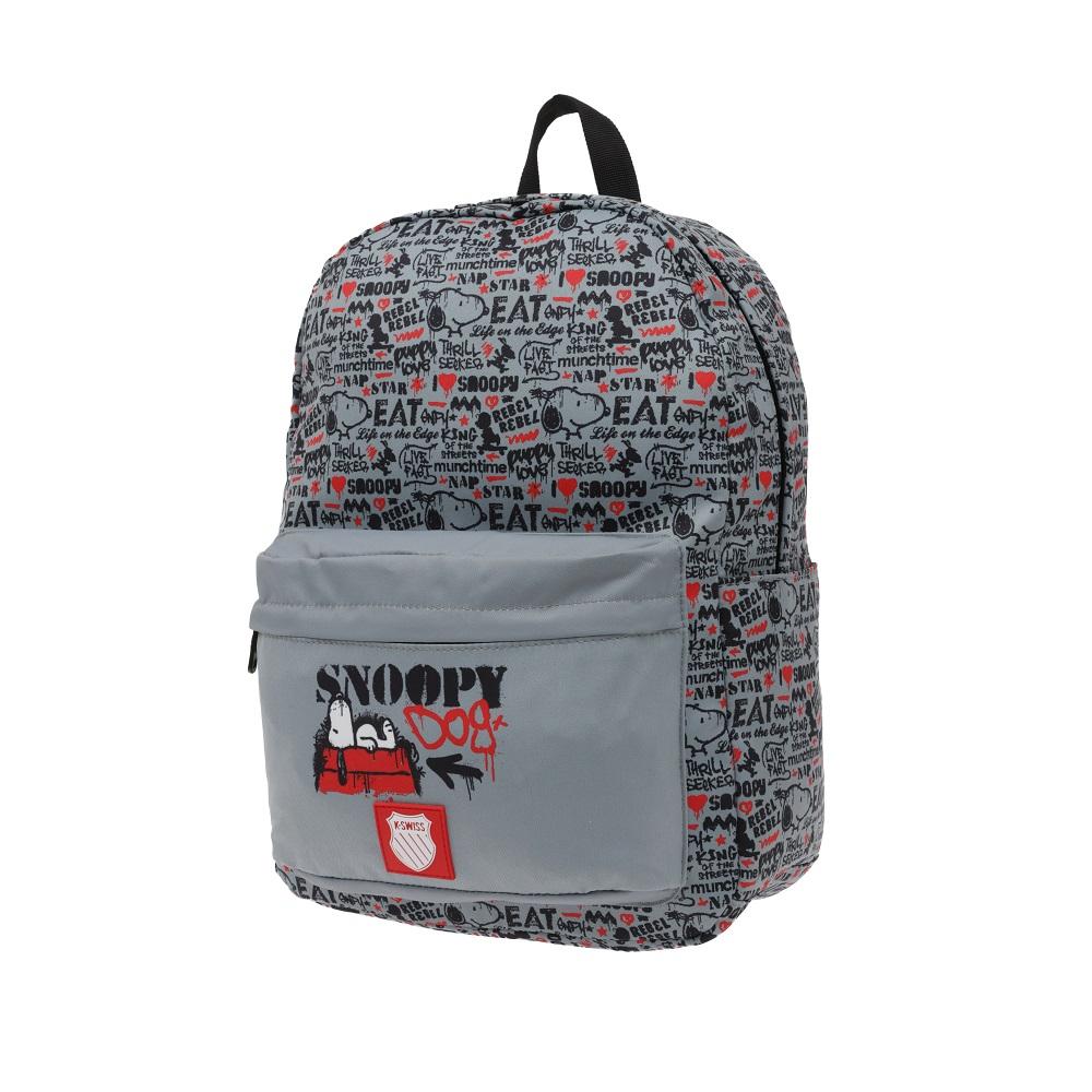 Foto 3 pulgar | Mochila K-swiss Snoopy Graffiti 2 Gris
