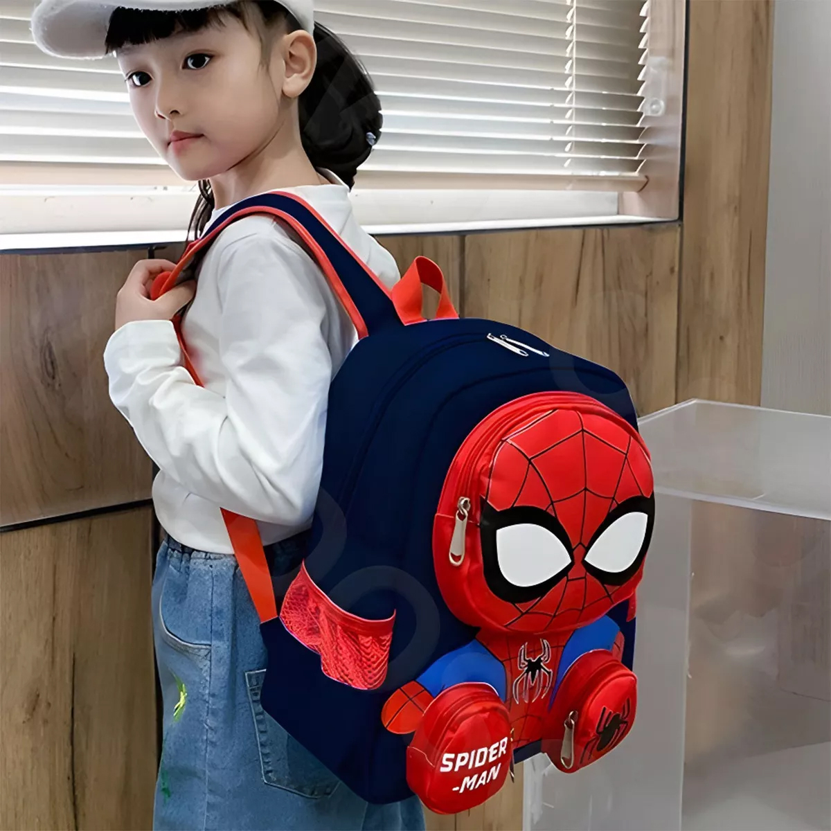 Foto 3 pulgar | Mochila Spider-Man 3D Azul Preescolar