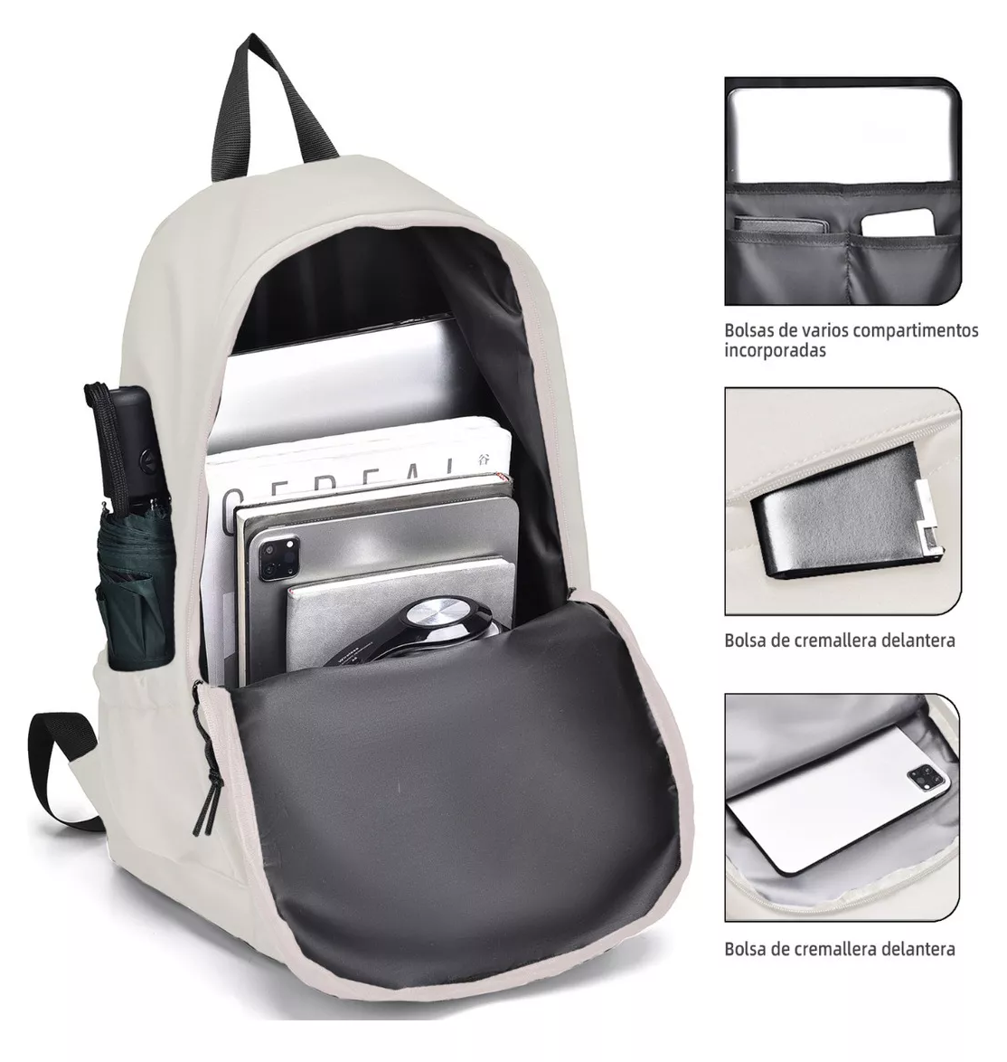 Foto 6 pulgar | Mochila Escolar Belug 32l Beige