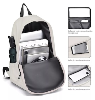 Foto 5 | Mochila Escolar Belug 32l Beige